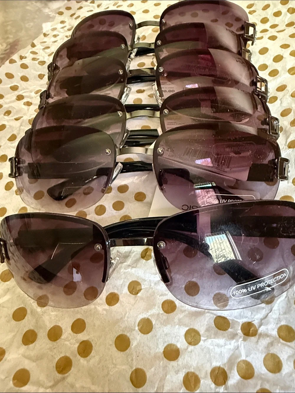 Black Gradient Rimless Women's Sunglasses -Sears